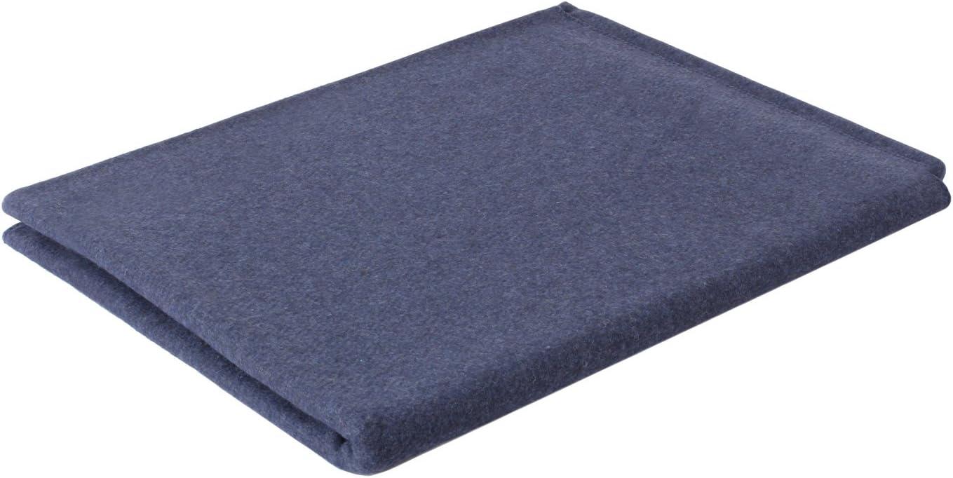 Navy Blue Lightweight Wool Travel Blanket for Outdoor Comfort