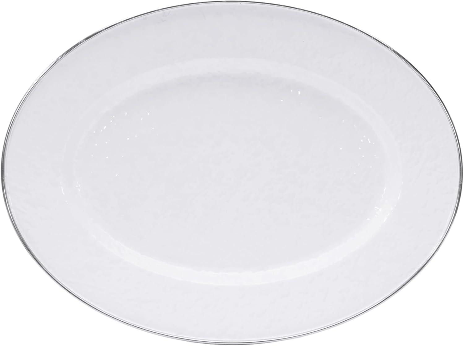 Enamelware - 12 x 16 Oval Platter (Solid White)