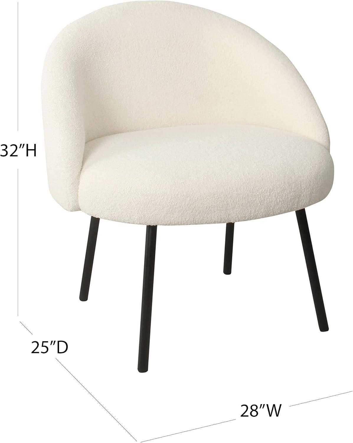 Sleek Cream Velvet Accent Chair with Matte Black Metal Legs