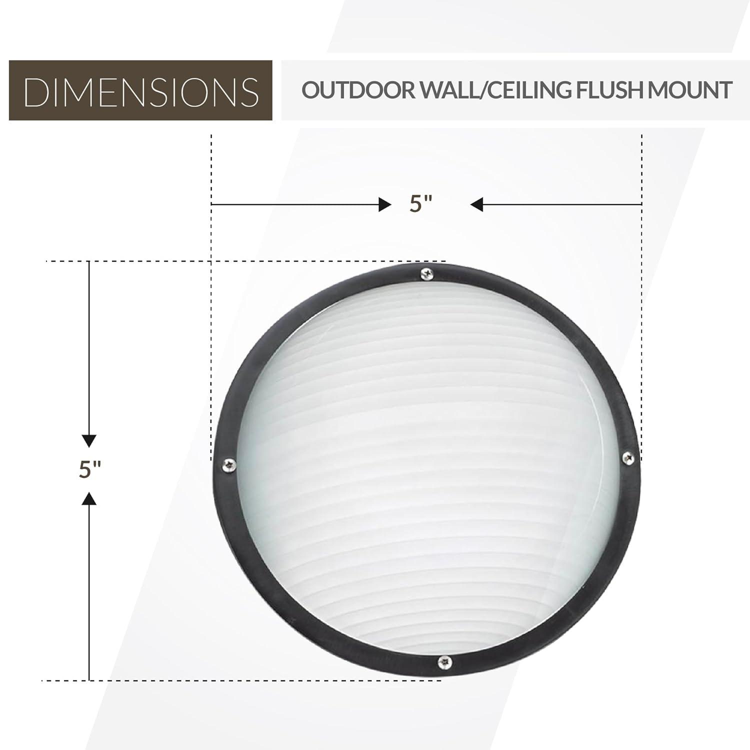 Bayside 1-Light Outdoor 5 in. Black Wall/Ceiling Fixture