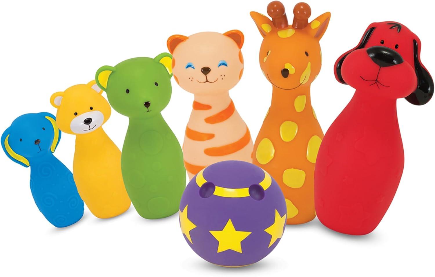 Melissa & Doug K's Kids Bowling Friends Play Set and Game With 6 Pins and Convenient Carrying Case