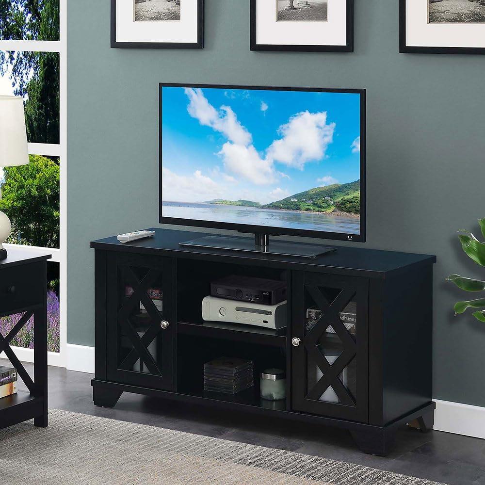 Gateway 48" Black Wood TV Stand with Cabinet Storage