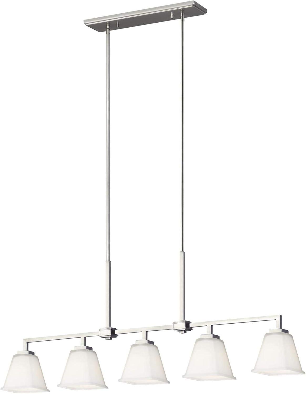 Ellis Harper Brushed Nickel 5-Light Island Pendant with Glass Shades