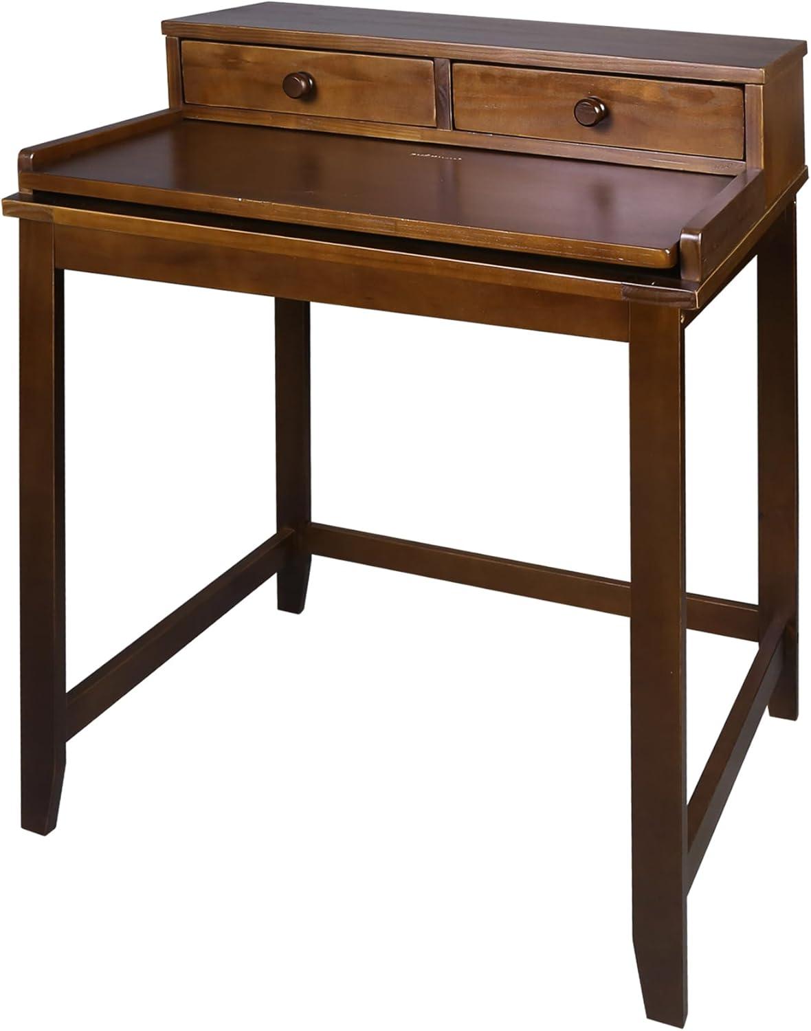 Solid Wood Home Office Computer Desk with Hutch, Pull-out tray