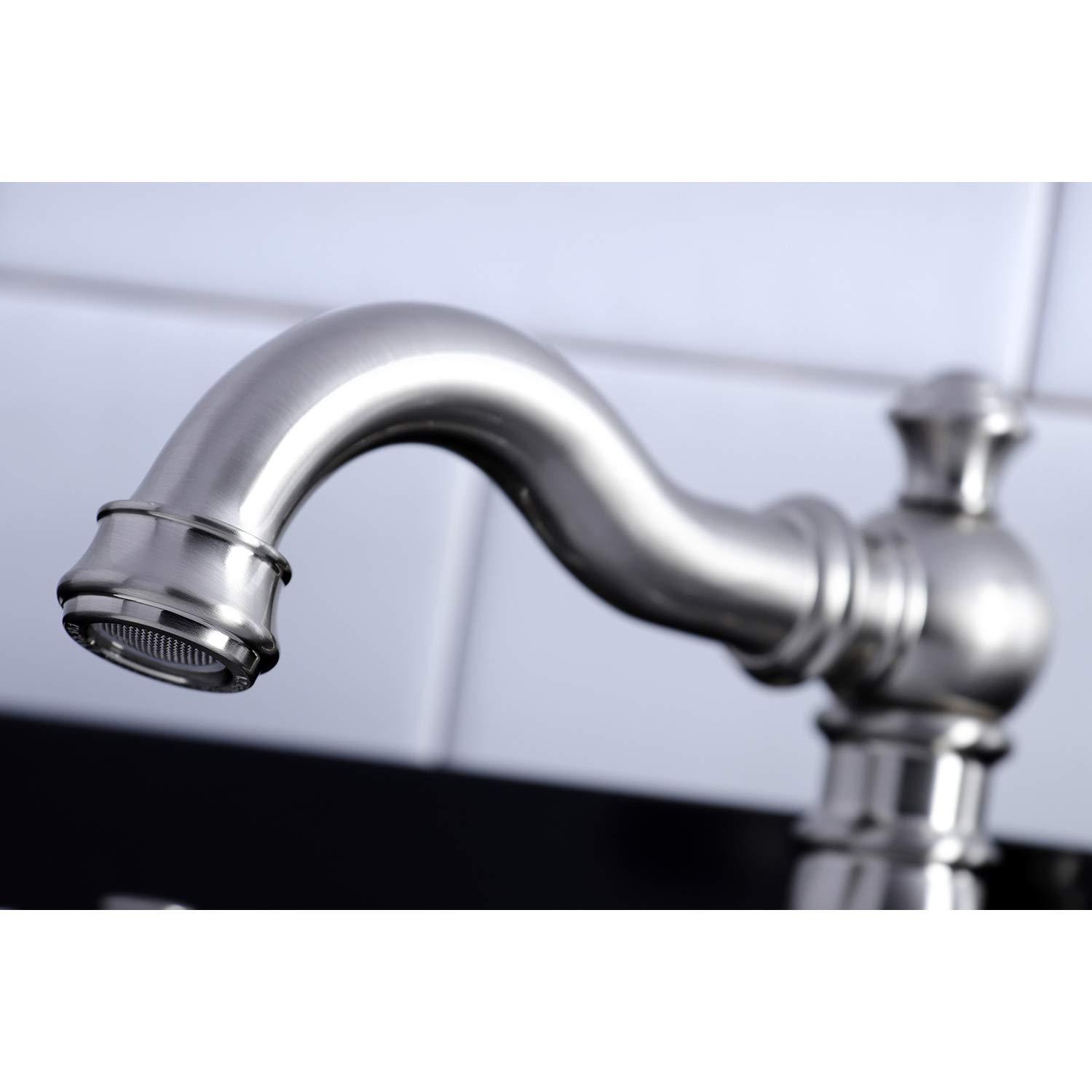 Kingston Brass FSC1978PL Kingston Brass English Classic Two-Handle 3-Hole Deck Mount Widespread Bathroom Faucet with Pop-Up Drain