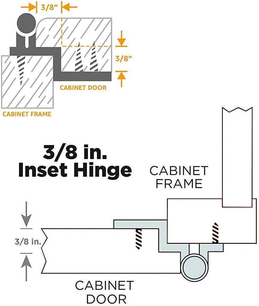 Matte Black Self-Closing Inset Cabinet Hinges with Screws