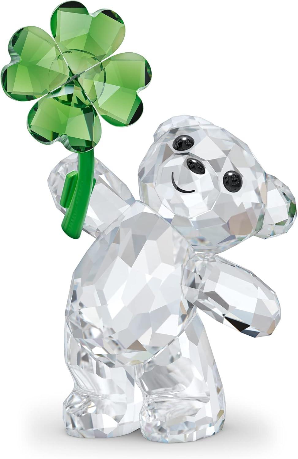 Kris Bear Crystal Figurine with Green Clover