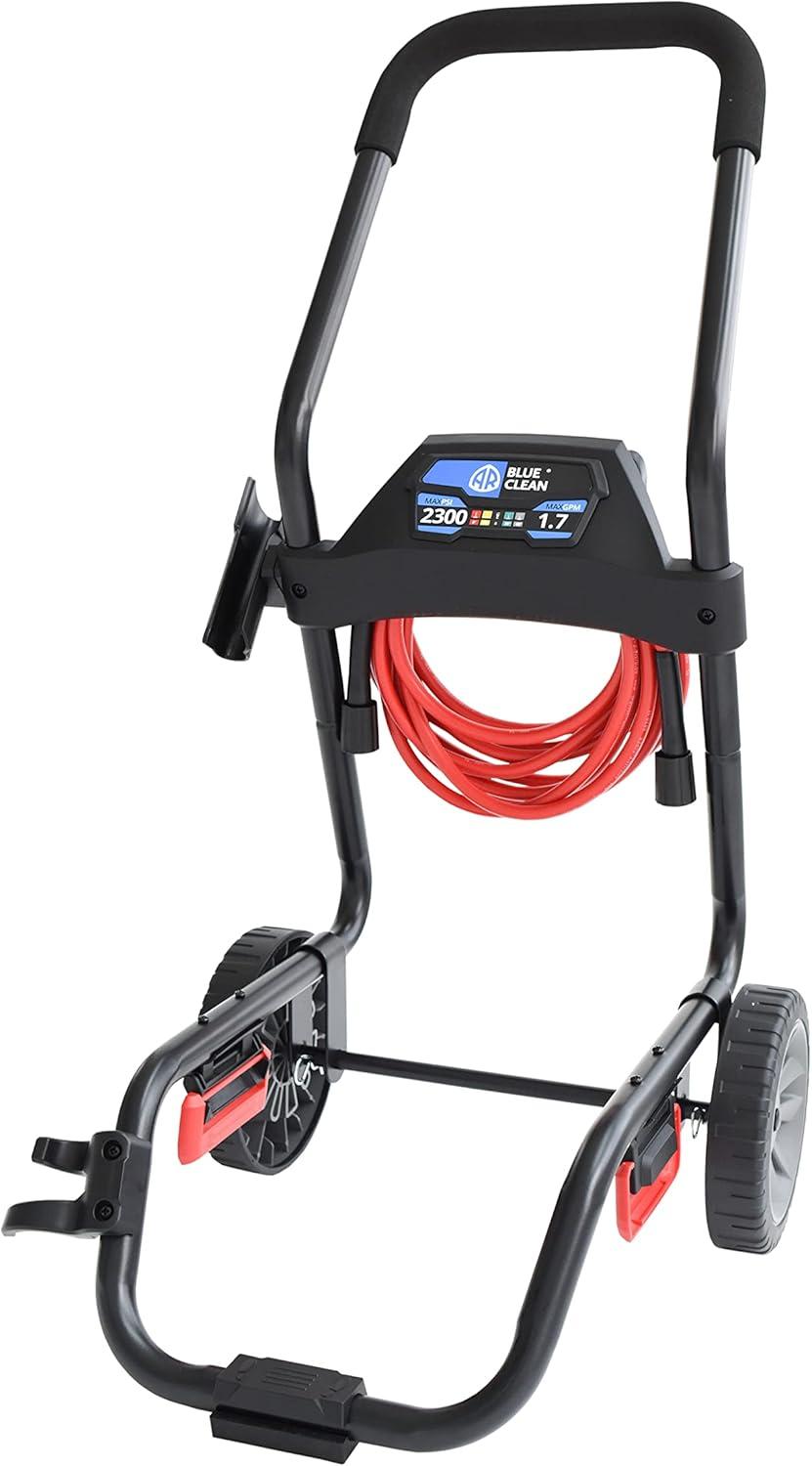 AR Blue Clean BC2N1HSS Electric Pressure Washer-2300 PSI, 1.7 GPM, 13 Amps Quick Connect Accessories, 2 in 1 Detachable Cart, On Board Storage, Portable Pressure Washer, High Pressure, Car, Patio