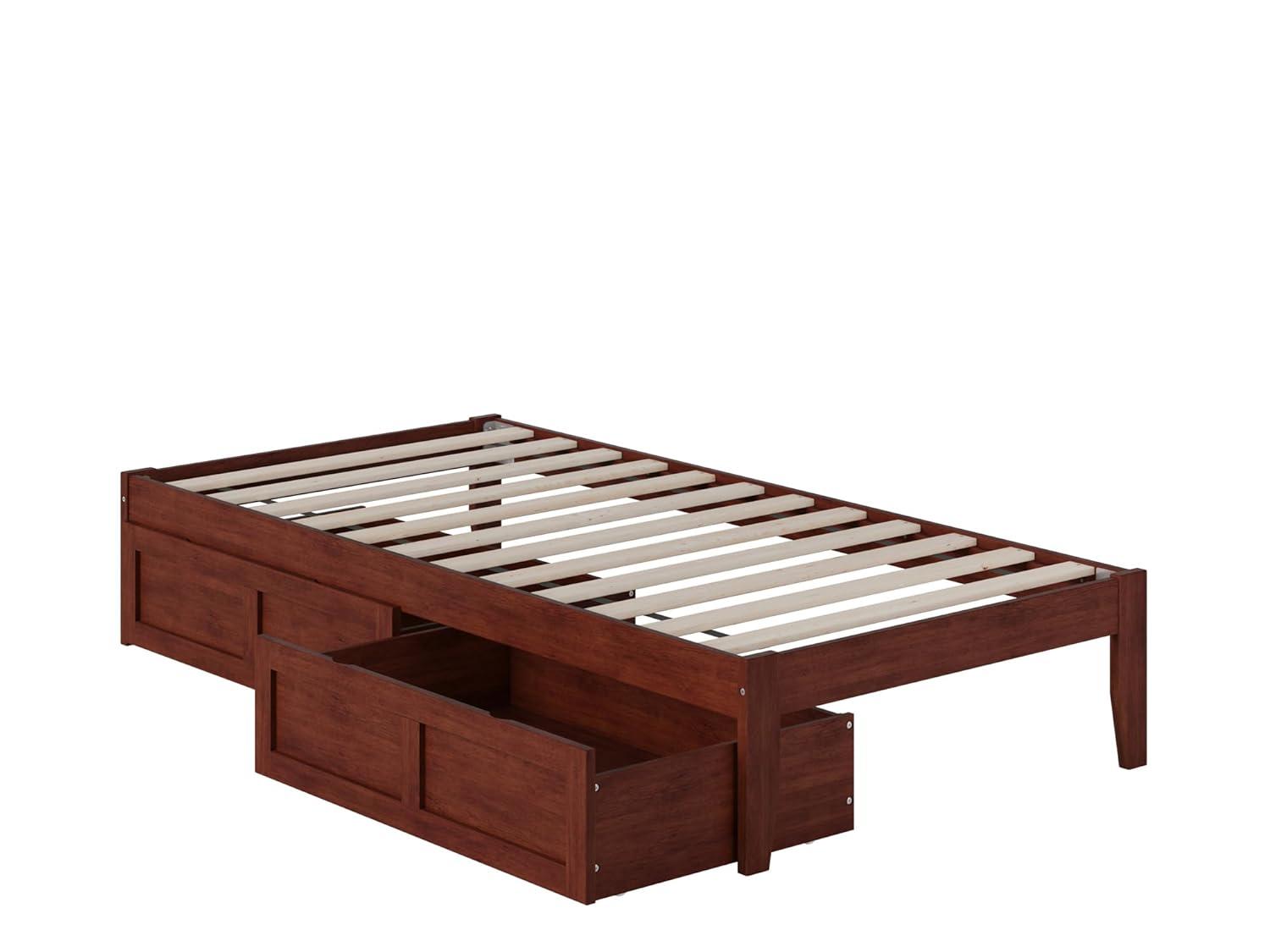 Twin Colorado Bed with USB Turbo Charger, 2 Underbed Drawers - AFI: Hardwood, No Box Spring Required