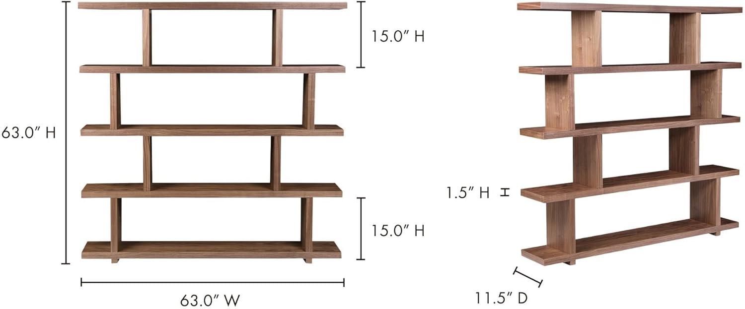 Modern Staggered Bookshelf (63")