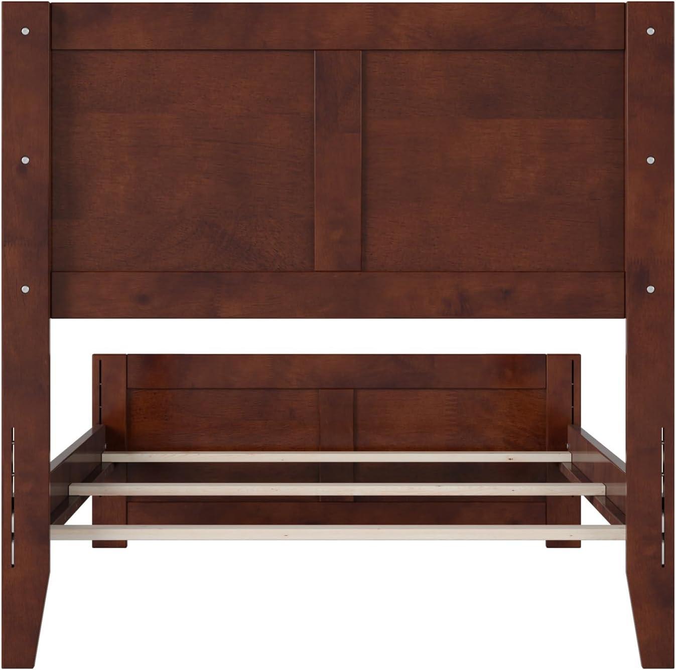 AFI Canyon Walnut Solid Wood Foundation Bed Frame with Matching Footboard, Queen