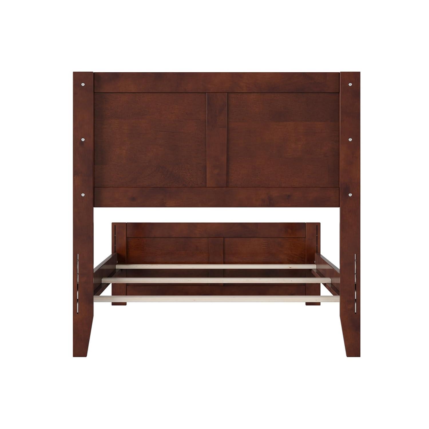AFI Canyon Walnut Solid Wood Foundation Bed Frame with Matching Footboard, Queen