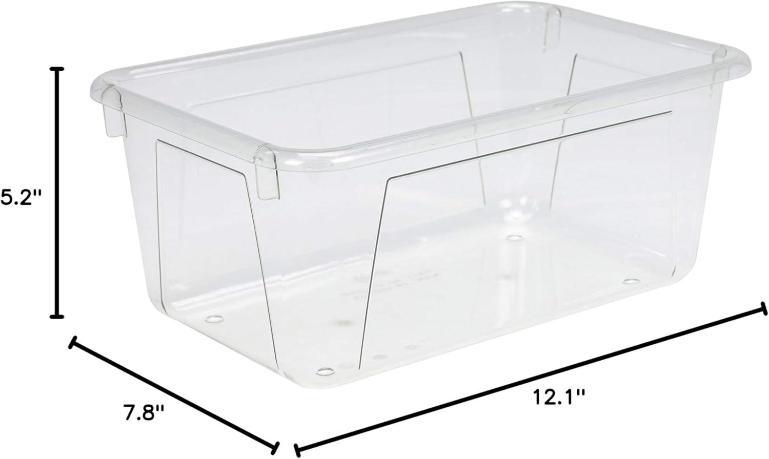 Storex Plastic Cubby Bin, Kids' Craft and Supply Storage, Clear, 5-Pack