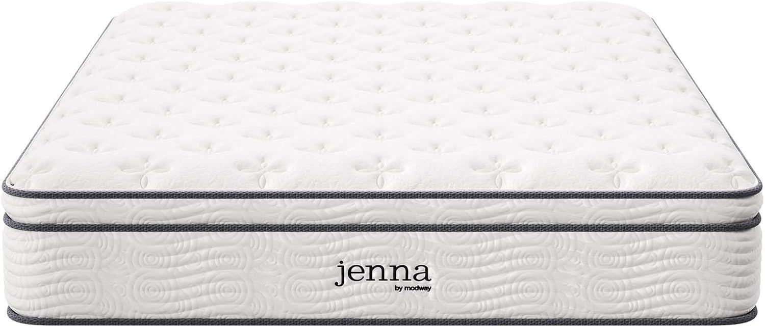 Modway Jenna 12" Innerspring and Foam California King Mattress in White