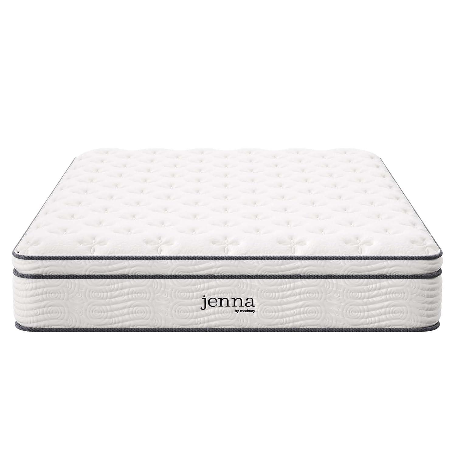Modway Jenna 12" Innerspring and Foam California King Mattress in White