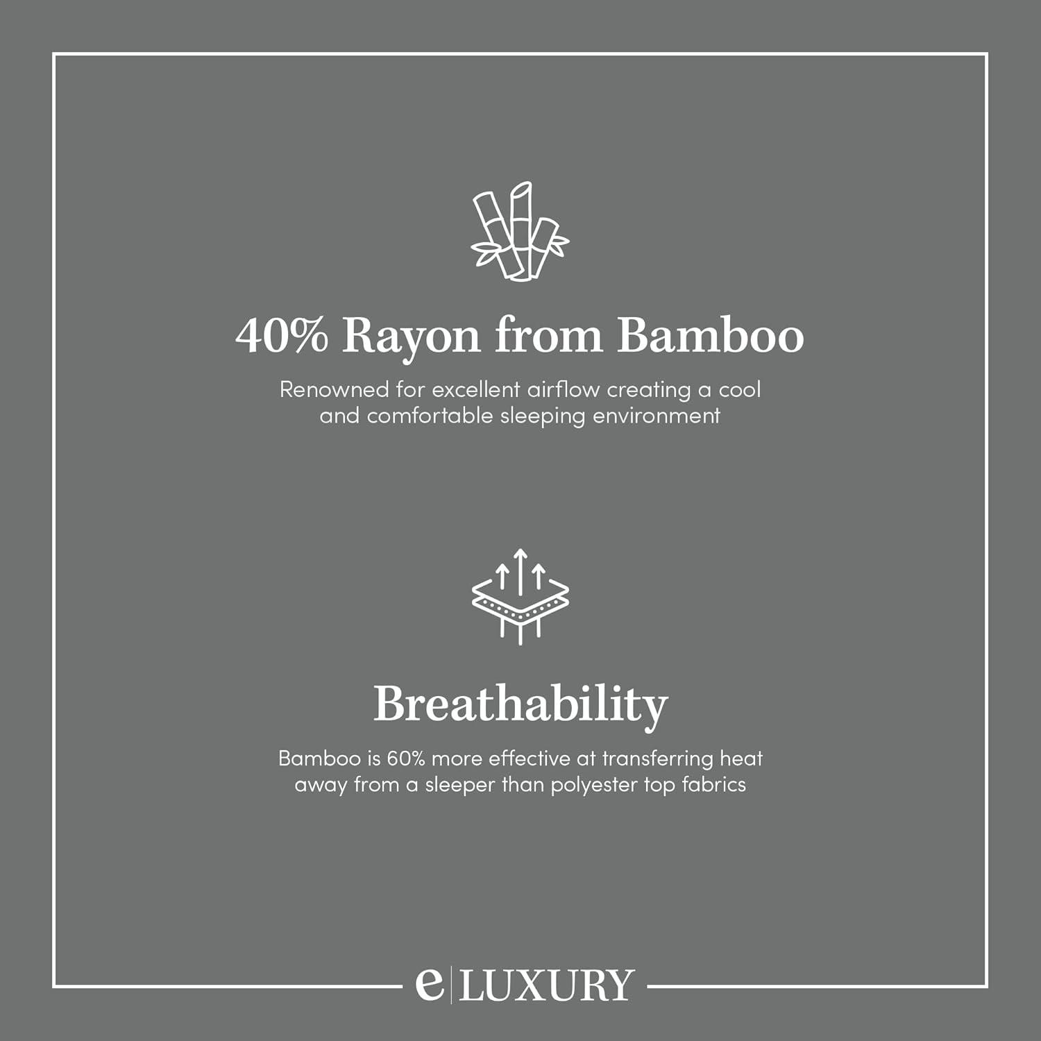 ExceptionalSheets Rayon from Bamboo Mattress Pad with Fitted Skirt - Extra Plush Cooling Topper - Twin XL