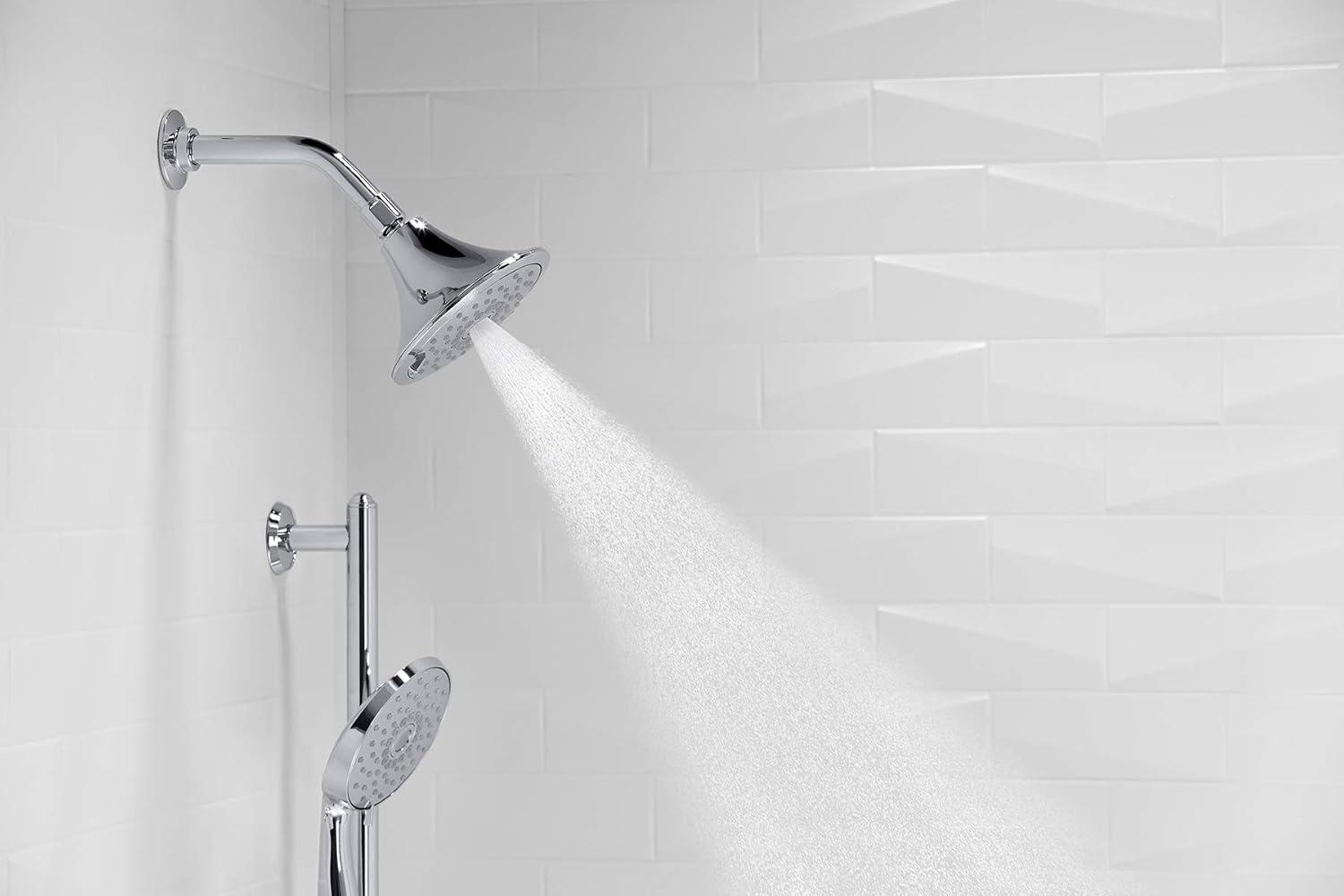 Kohler Forte 1.75 gpm Multifunction Wall Mount Showerhead, Three Spray Settings, 5.5" High Pressure Spray Head