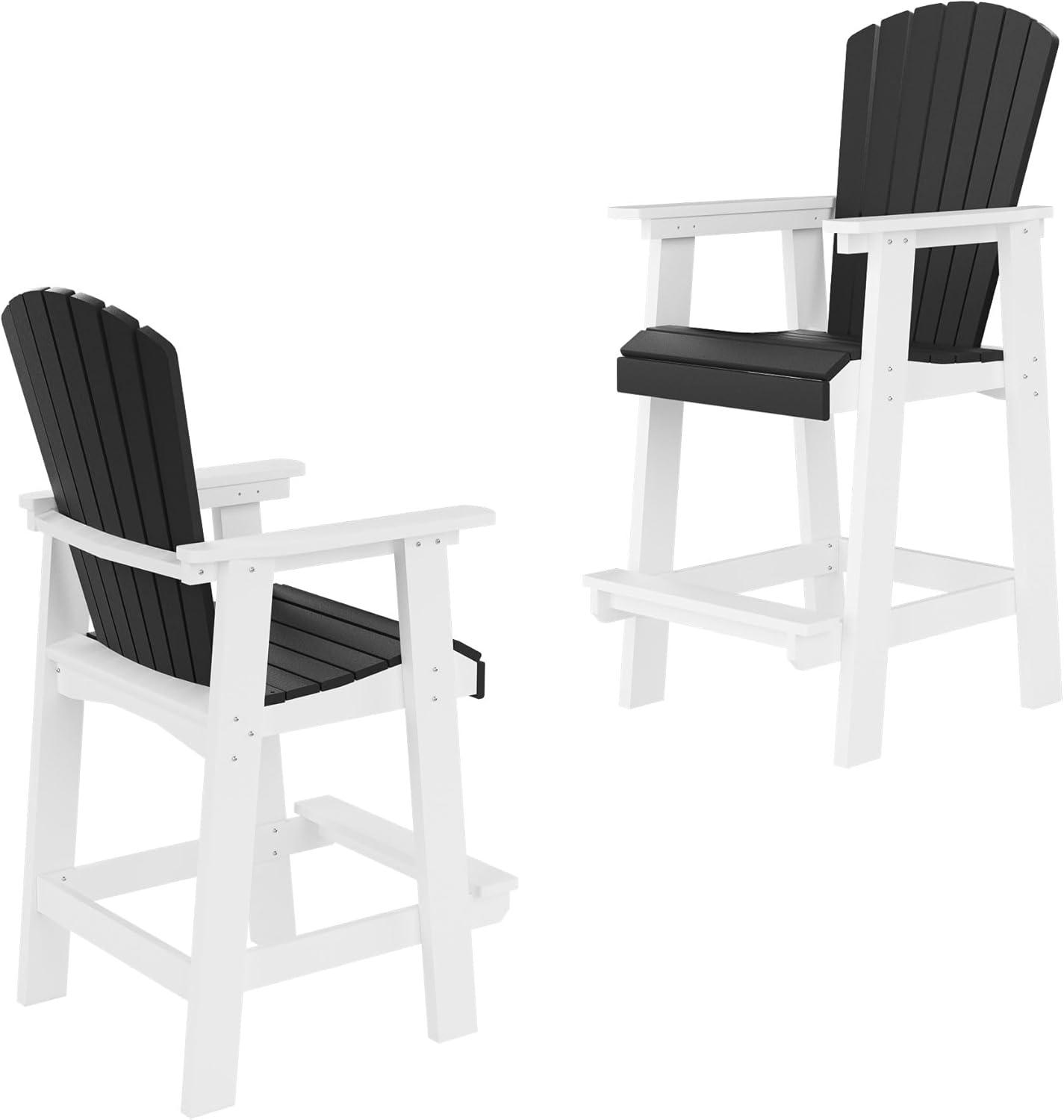 Ceballos Patio Bar Table Set High Top Outdoor Table And Chairs Set Of 5 Bar Table & Stools Set With Tall Adirondack Chairs Set For 4