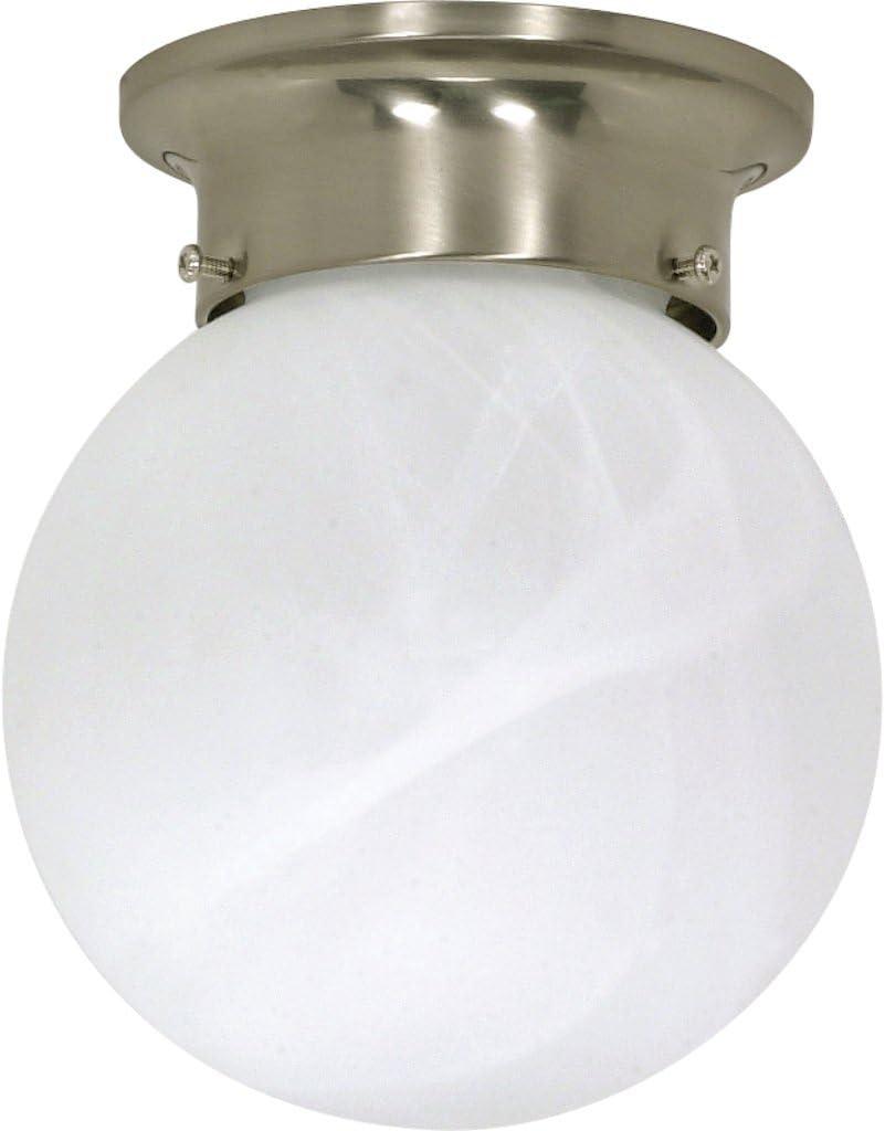 Brushed Nickel Indoor/Outdoor 6" Globe Ceiling Light