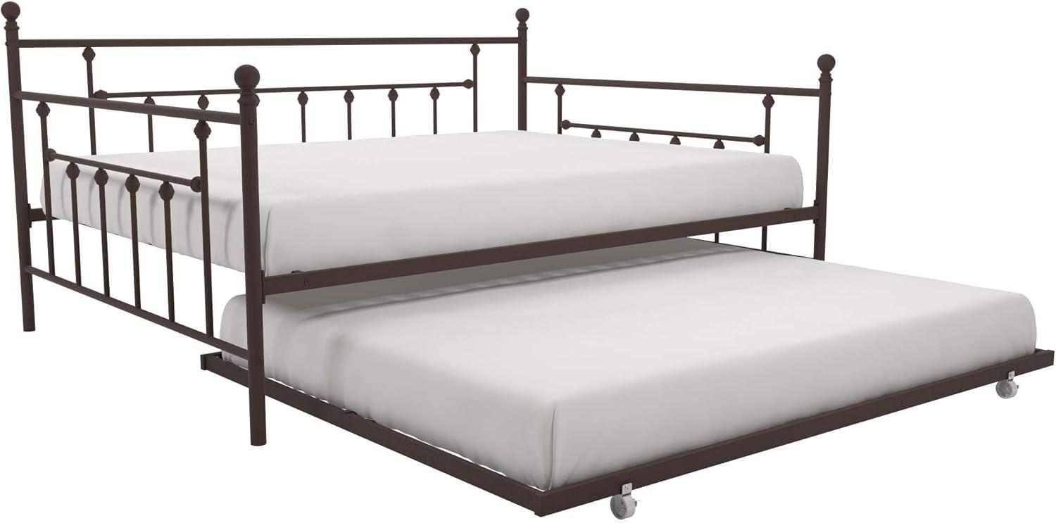 DHP Manila Metal Daybed and Trundle, Queen/Full Size, Bronze