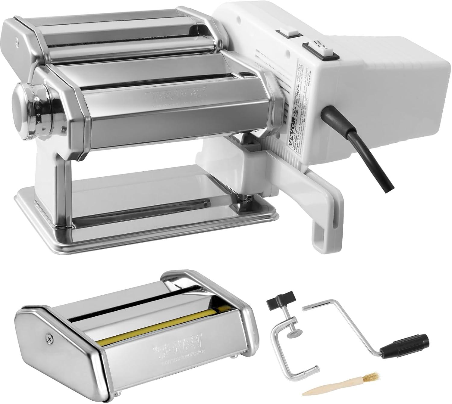 Stainless Steel Electric Pasta Maker with Adjustable Thickness Settings