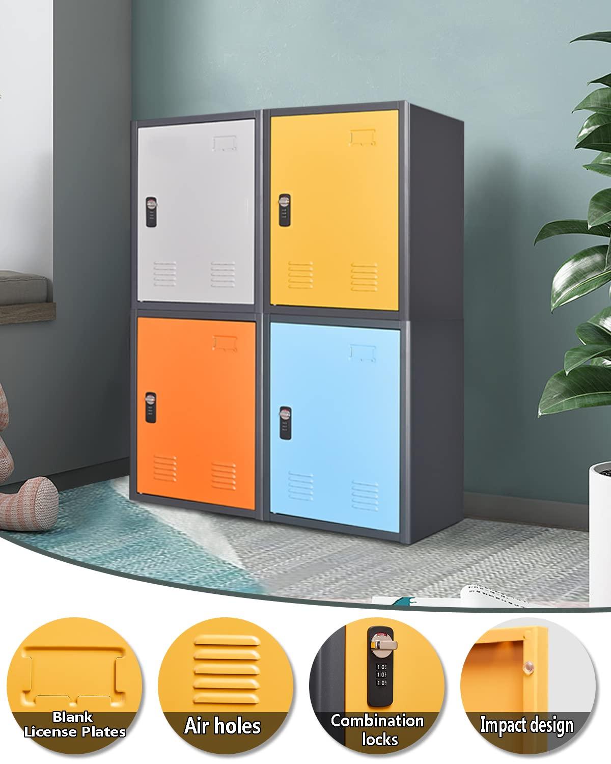 KAER Blue Storage Cabinet, 19.0x18.0x15.0in Metal Locker, Lockable Cabinet Organizer with 1 Door, for School, Office, Home, Garage- Assembly Required