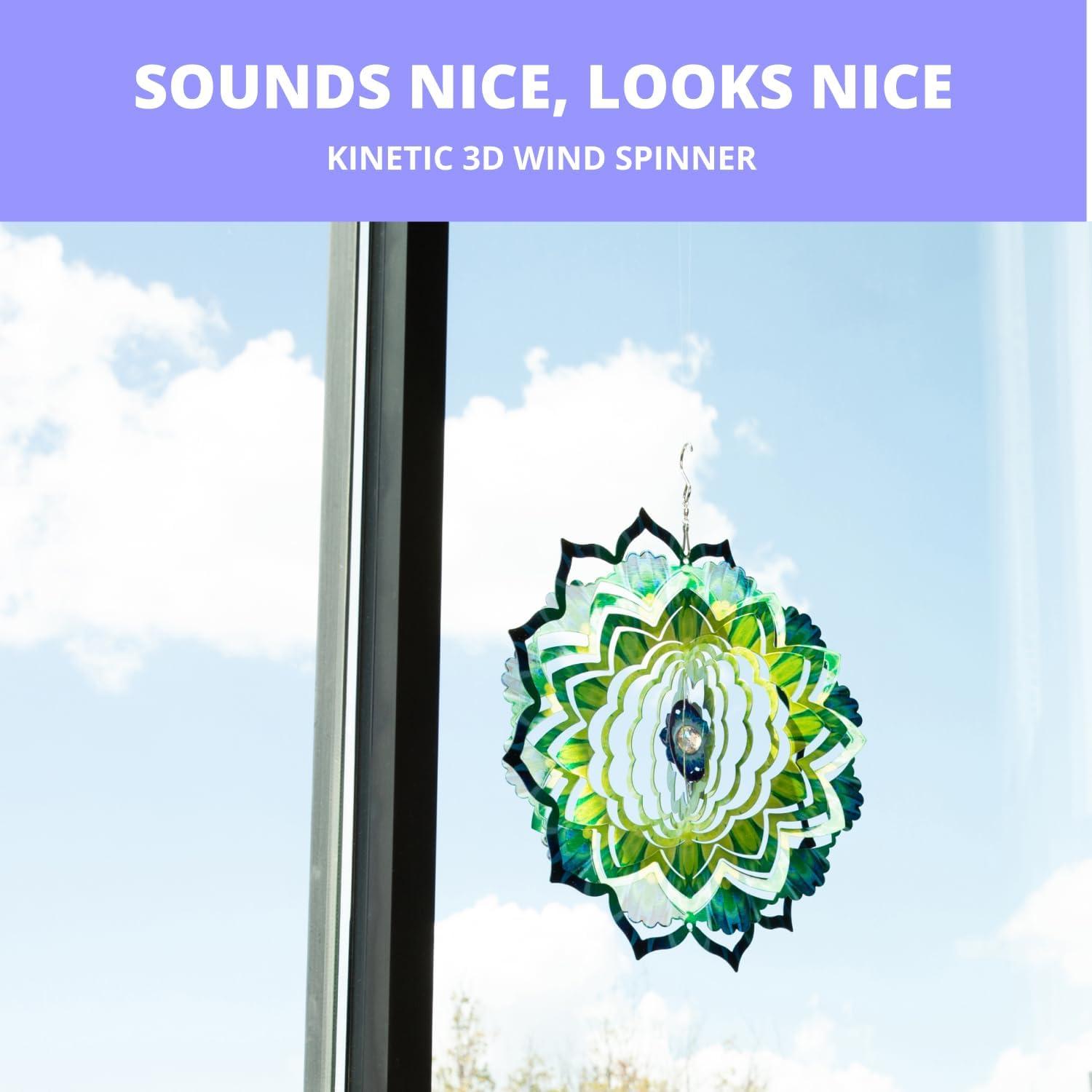 VP Home Lotus Teardrop Kinetic 3D Metal Outdoor Garden Decor Wind