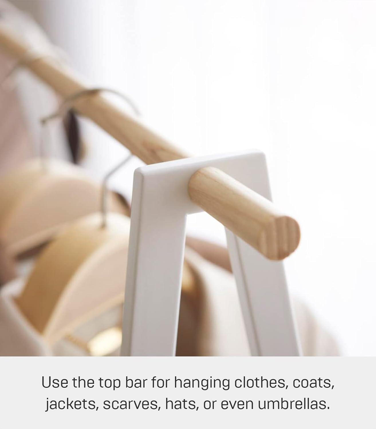 Yamazaki Home Tower Freestanding Coat Hanger Clothes Rack With Shelf, 55" - Steel