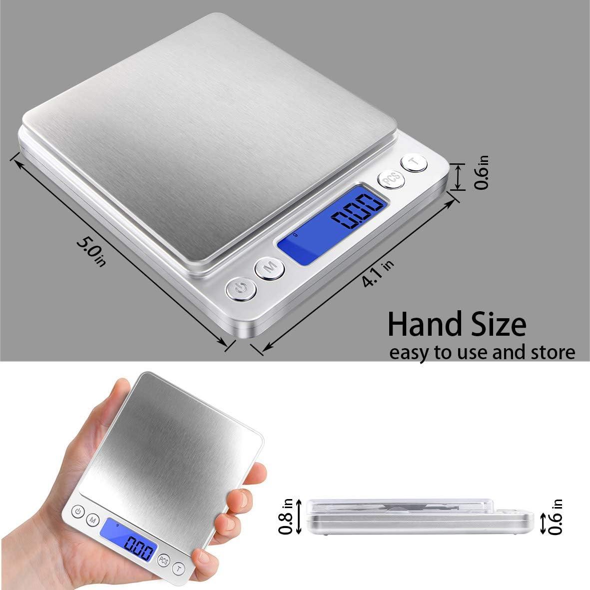 Compact Stainless Steel Digital Kitchen Scale with LCD Display