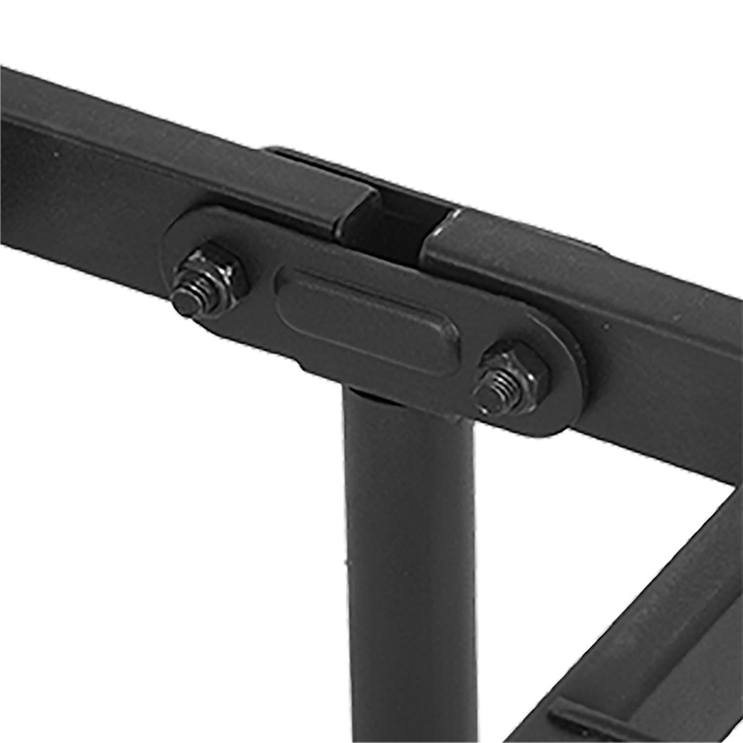 24/7 Shop at Home Aiso 14 Inch Metal Foldable Bed Frame Full Size, No Box Spring Required, Heavy Duty Bedframe with Storage Space Underneath, Sturdy and Non-Slip Slats Platform, Easy Assembly, Black