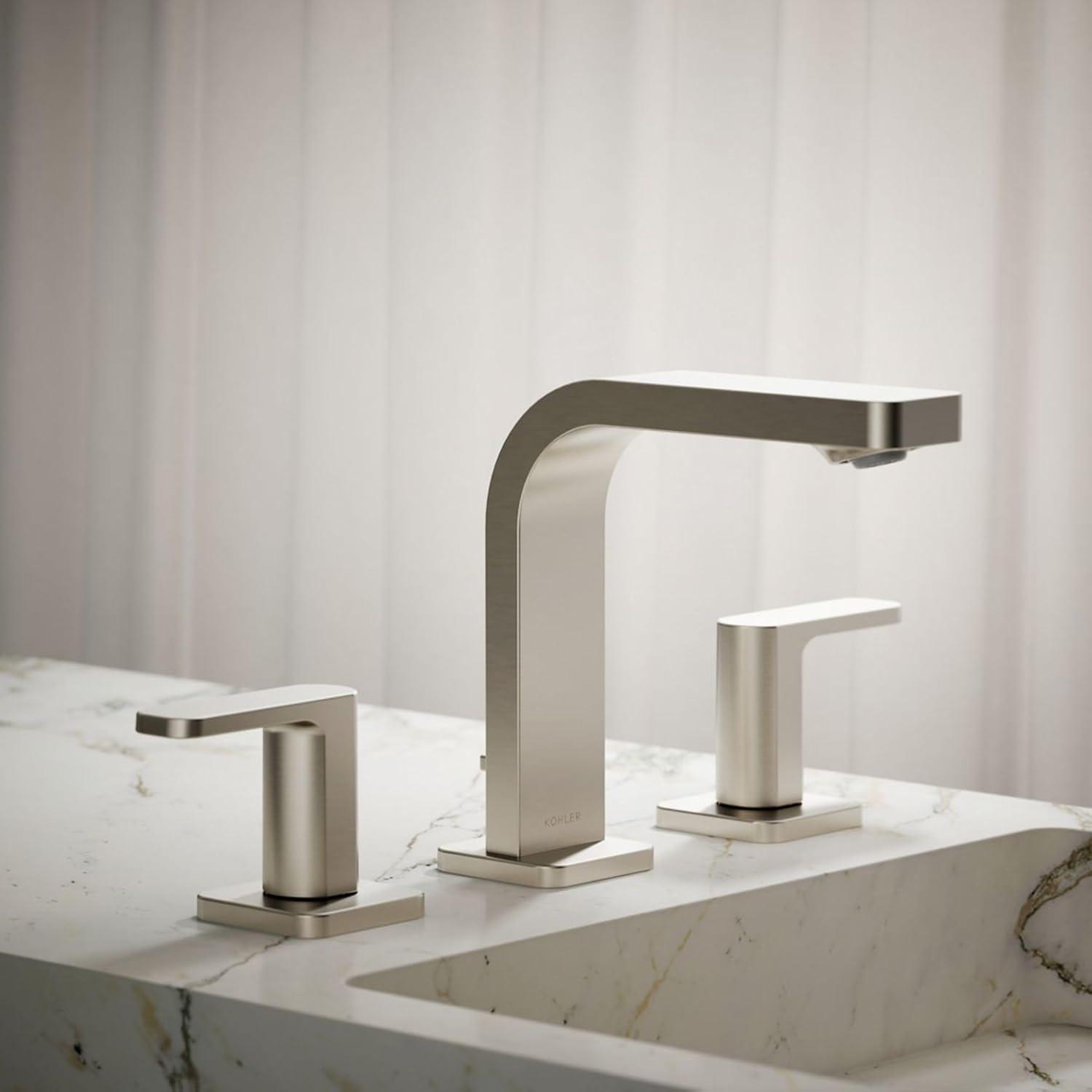 Kohler ® Parallel ® Widespread Nickel Bathroom Sink Faucet and Handles