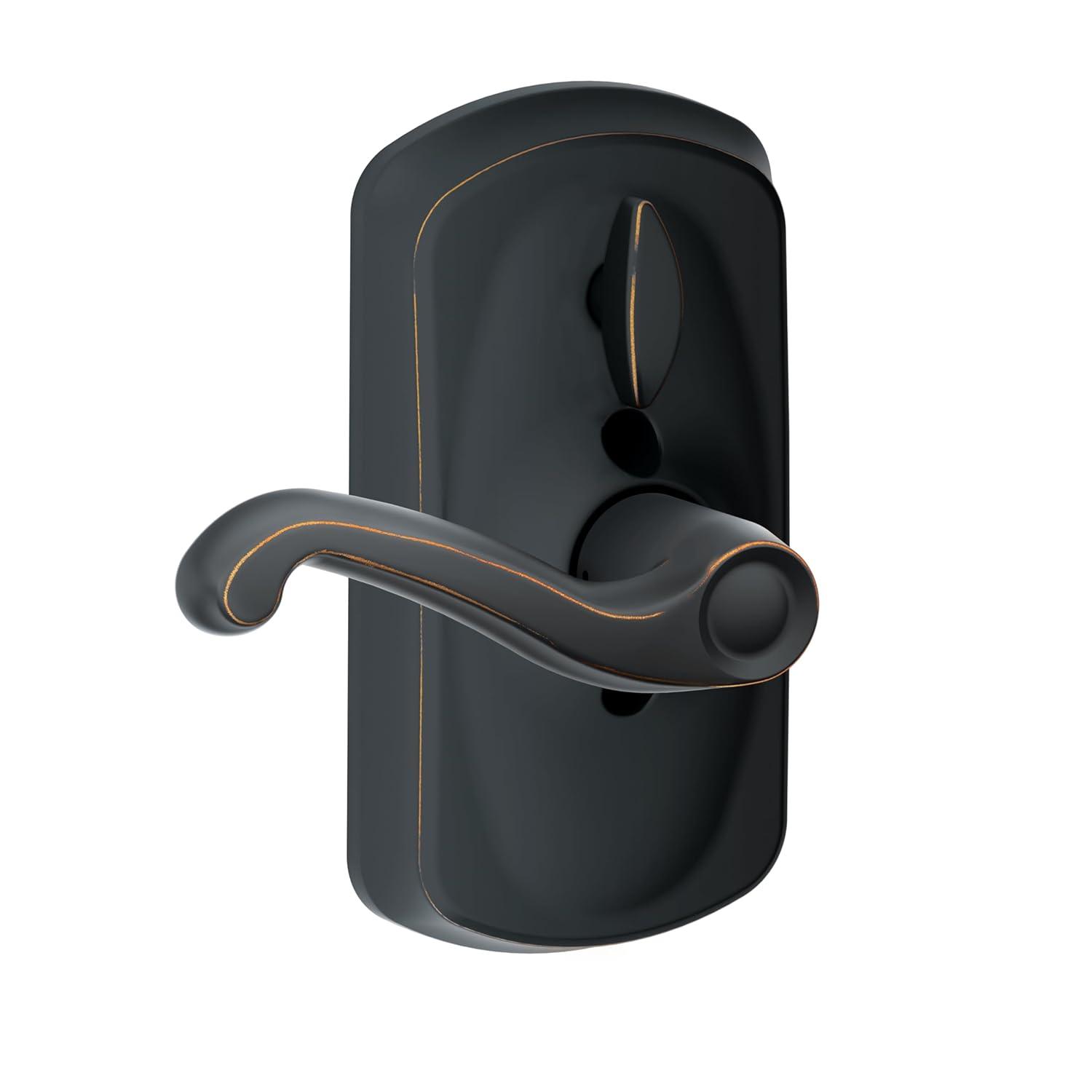 SCHLAGE FE595 PLY 716 FLA Plymouth Keypad Entry with Flex-Lock and Flair Style Levers, Aged Bronze