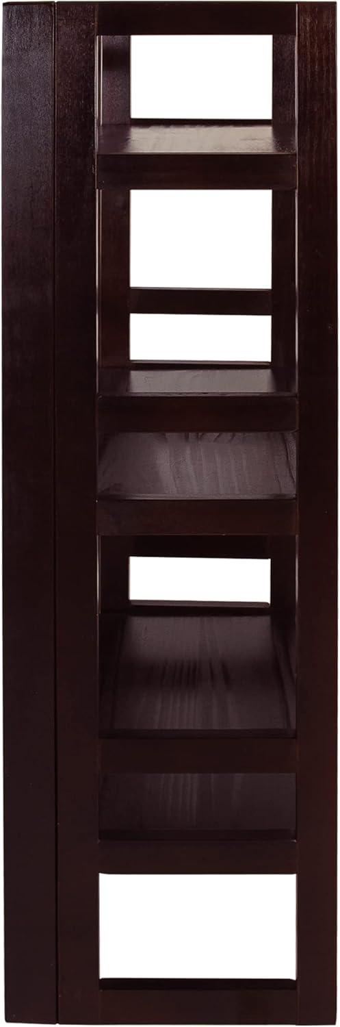 3-Shelf Folding Student Bookcase 20.75" Wide-Espresso