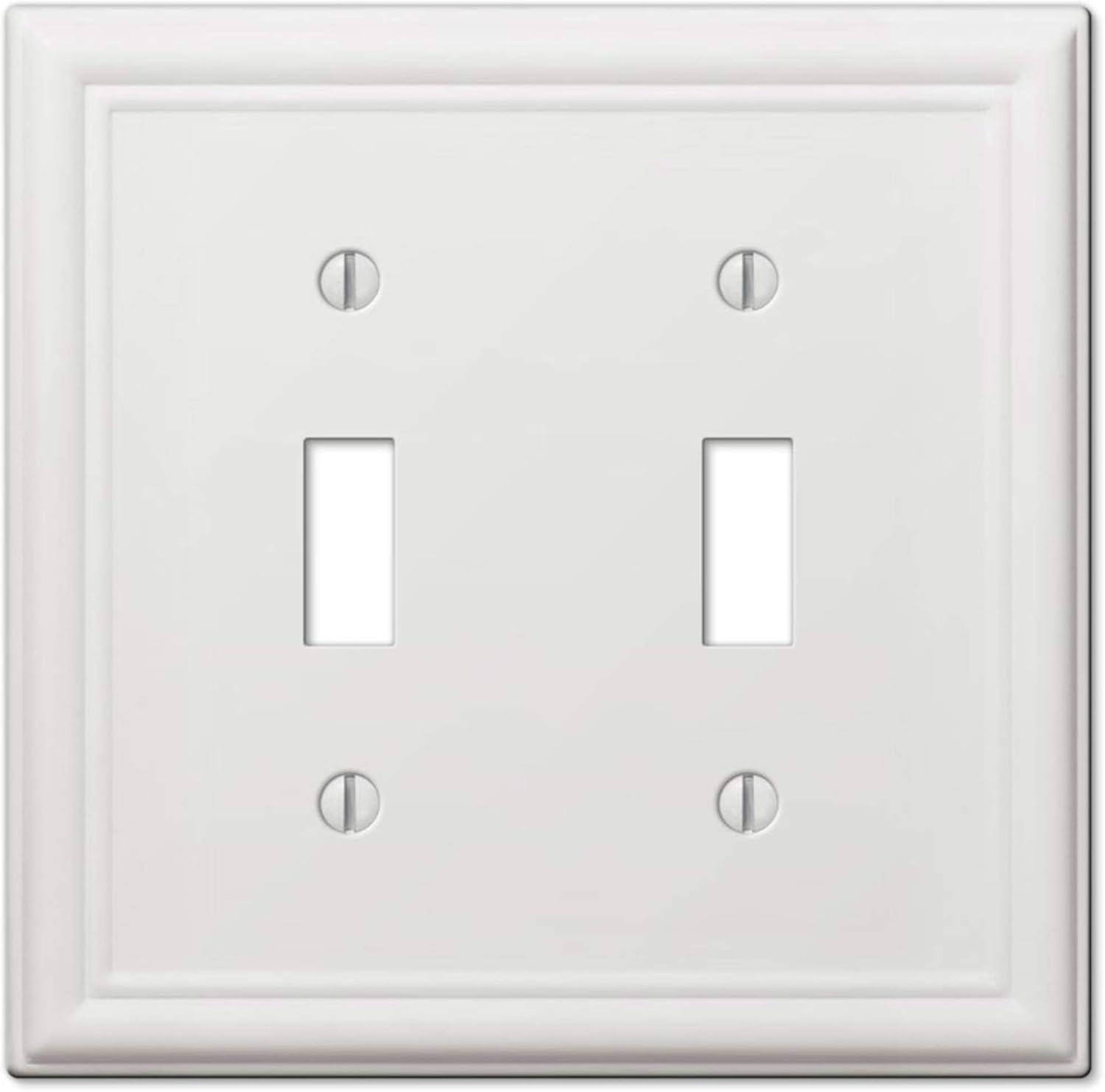 Amerelle Chelsea White 2 gang Stamped Steel Toggle Wall Plate 1 pk