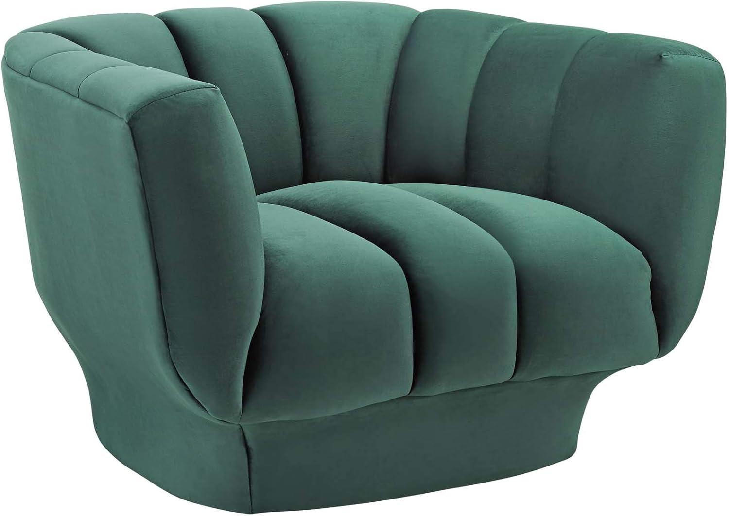 Silver Orchid Burbridge Channel Tufted Performance Velvet Armchair by Modway