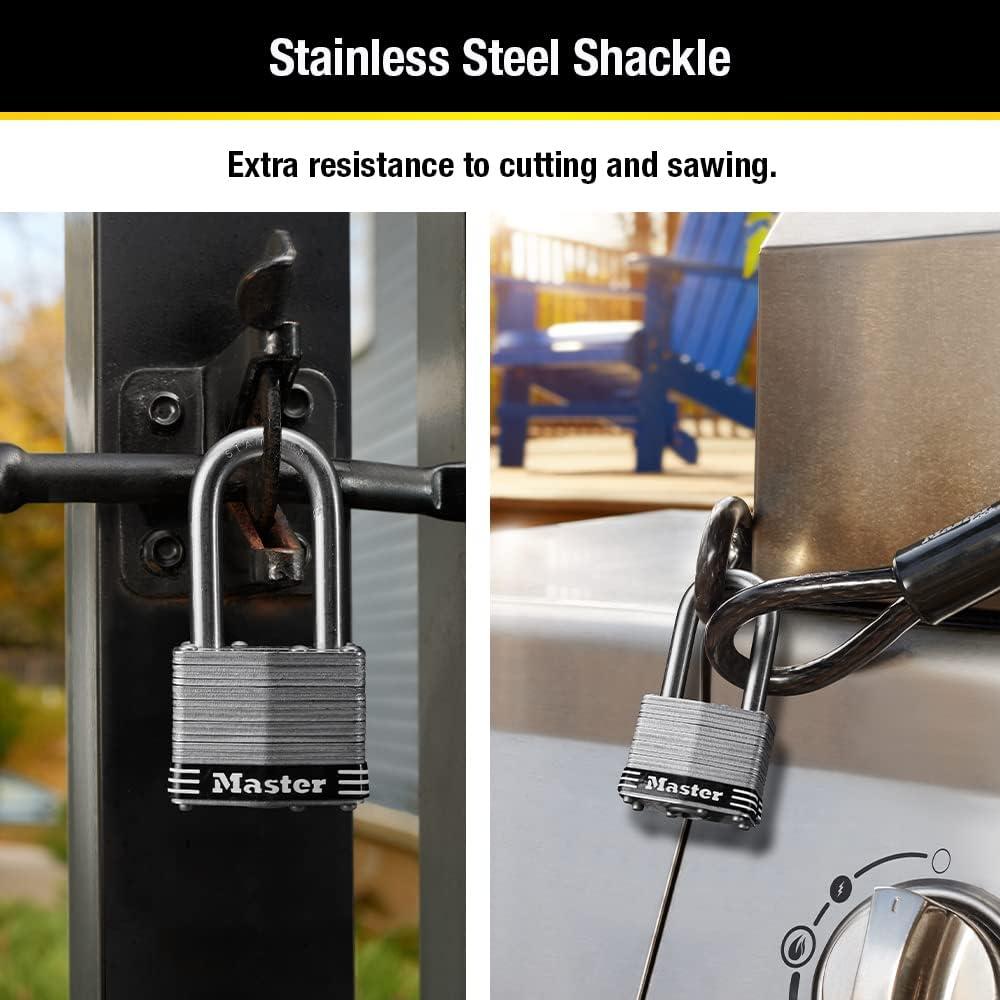 Stainless Steel Weatherproof Outdoor Padlock Set, 1-3/4 in. Wide, 4 Pack