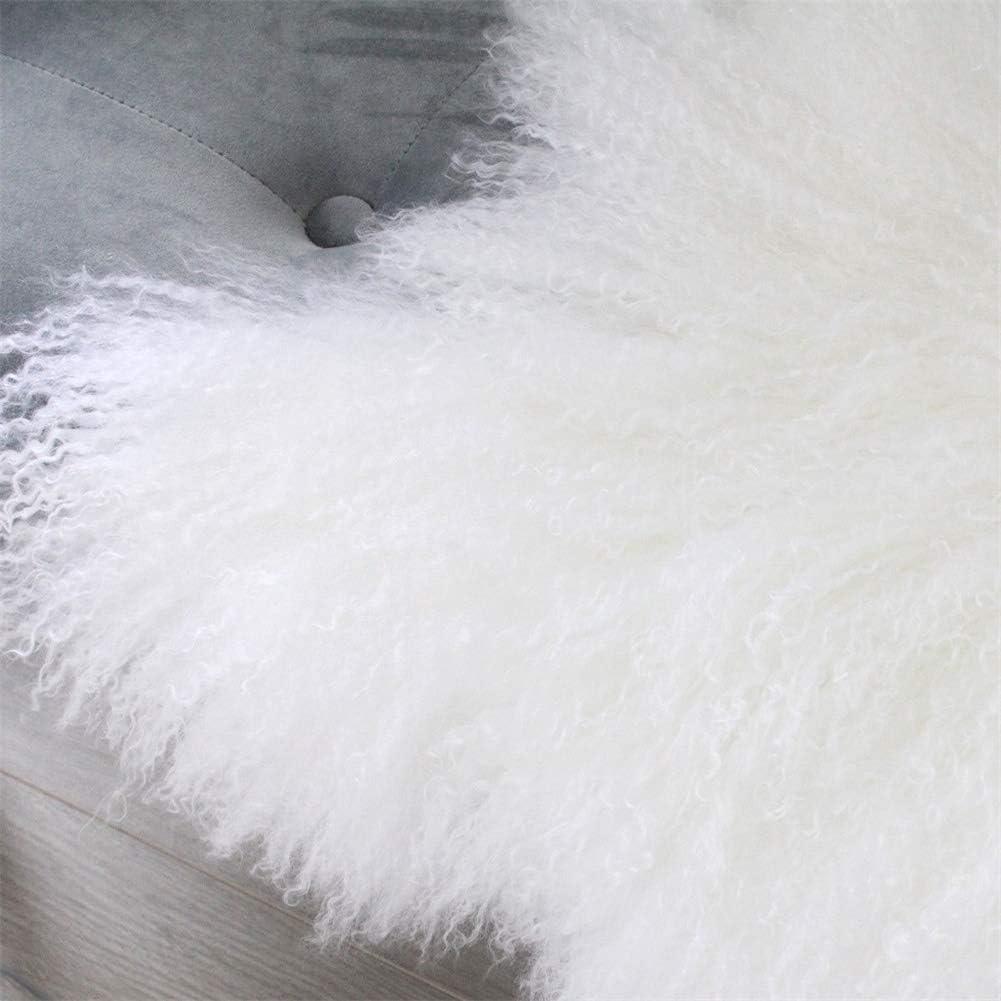 Genuine Mongolian Tibetan Lamb Sheepskin Wool Area Rug Real Carpet Curled Fur Pelt Throw Soft Plush Home Decorative 2ft x 3.4-3.6Ft