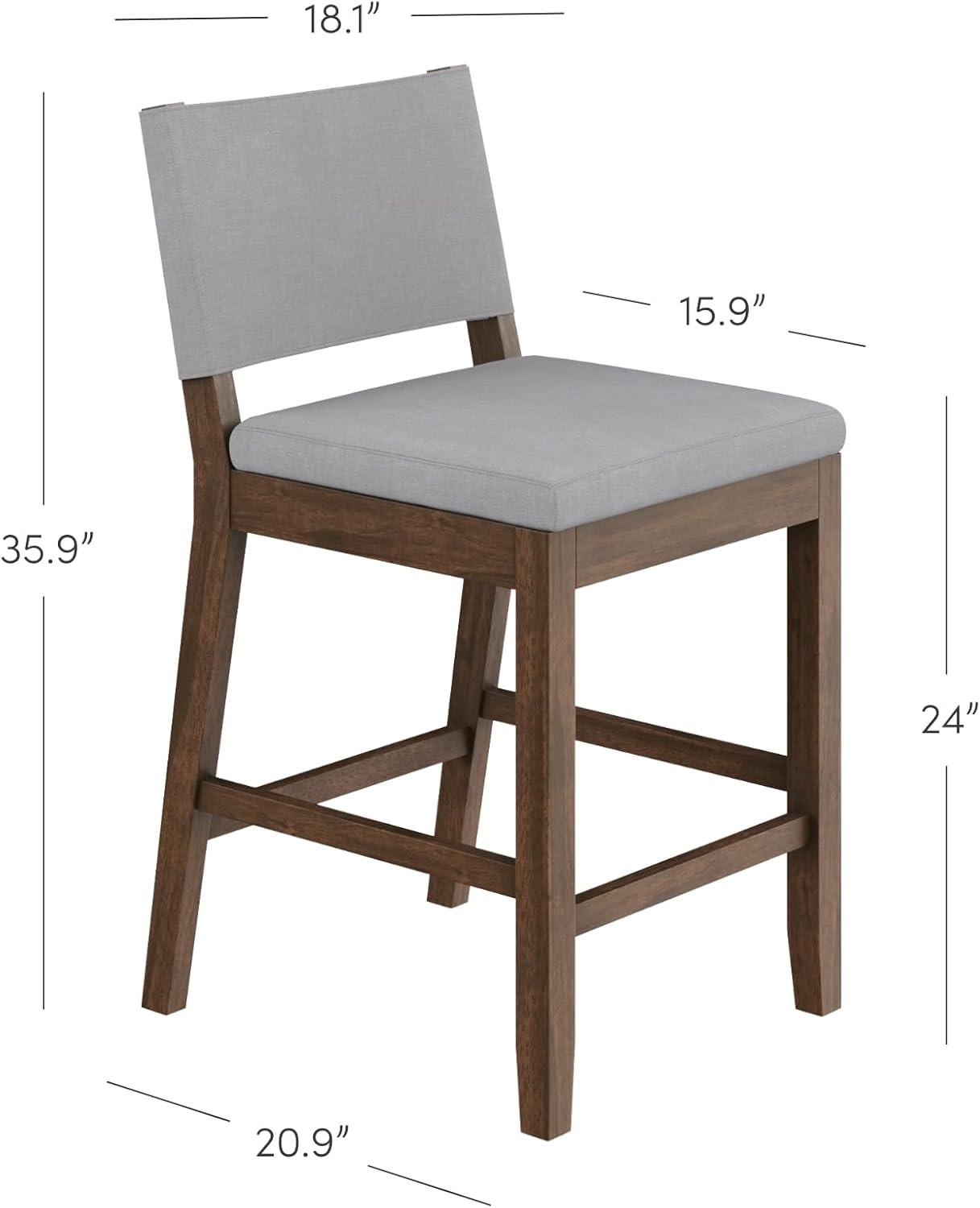 Nathan James Linus Set of 2 Counter Height Barstools Gray