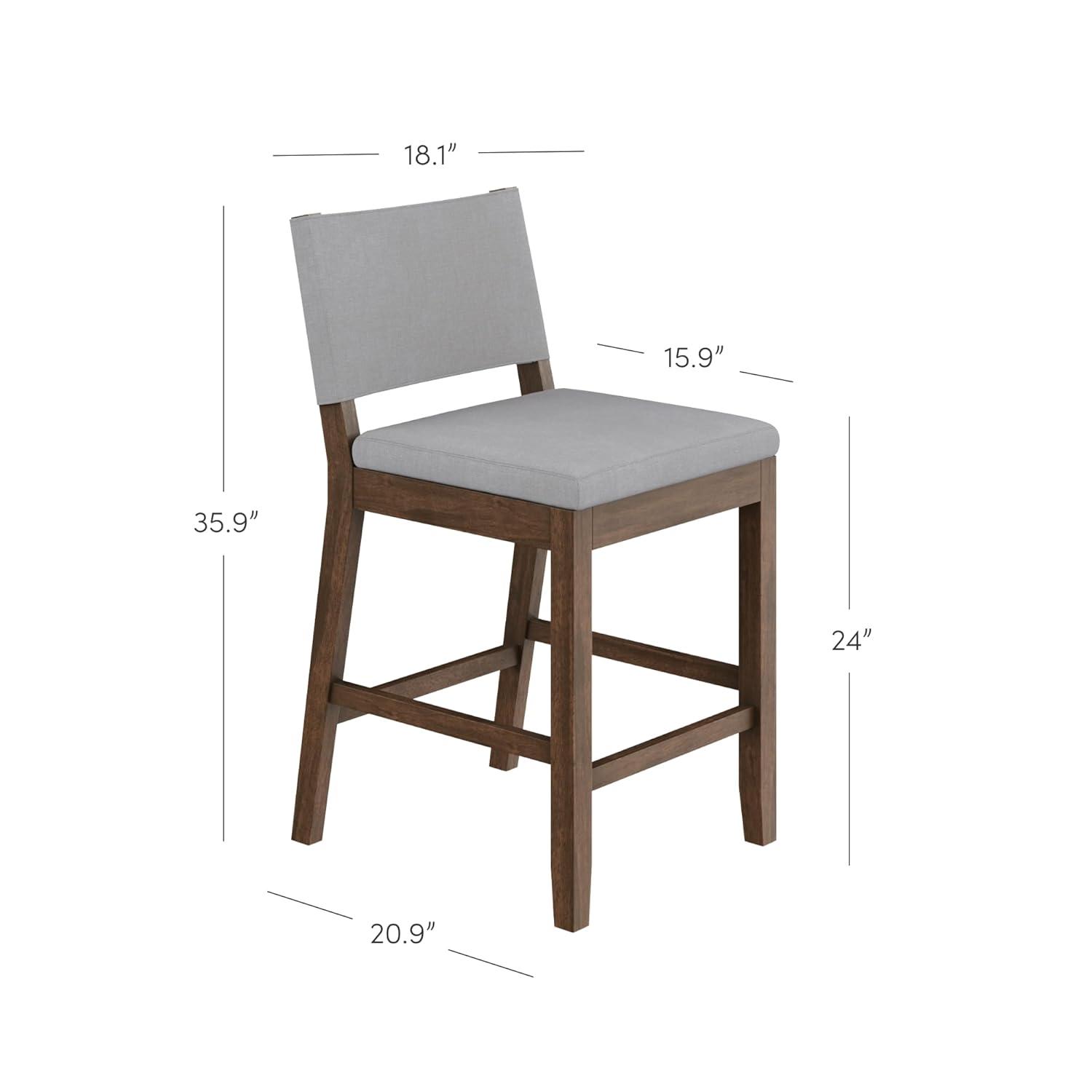 Nathan James Linus Set of 2 Counter Height Barstools Gray