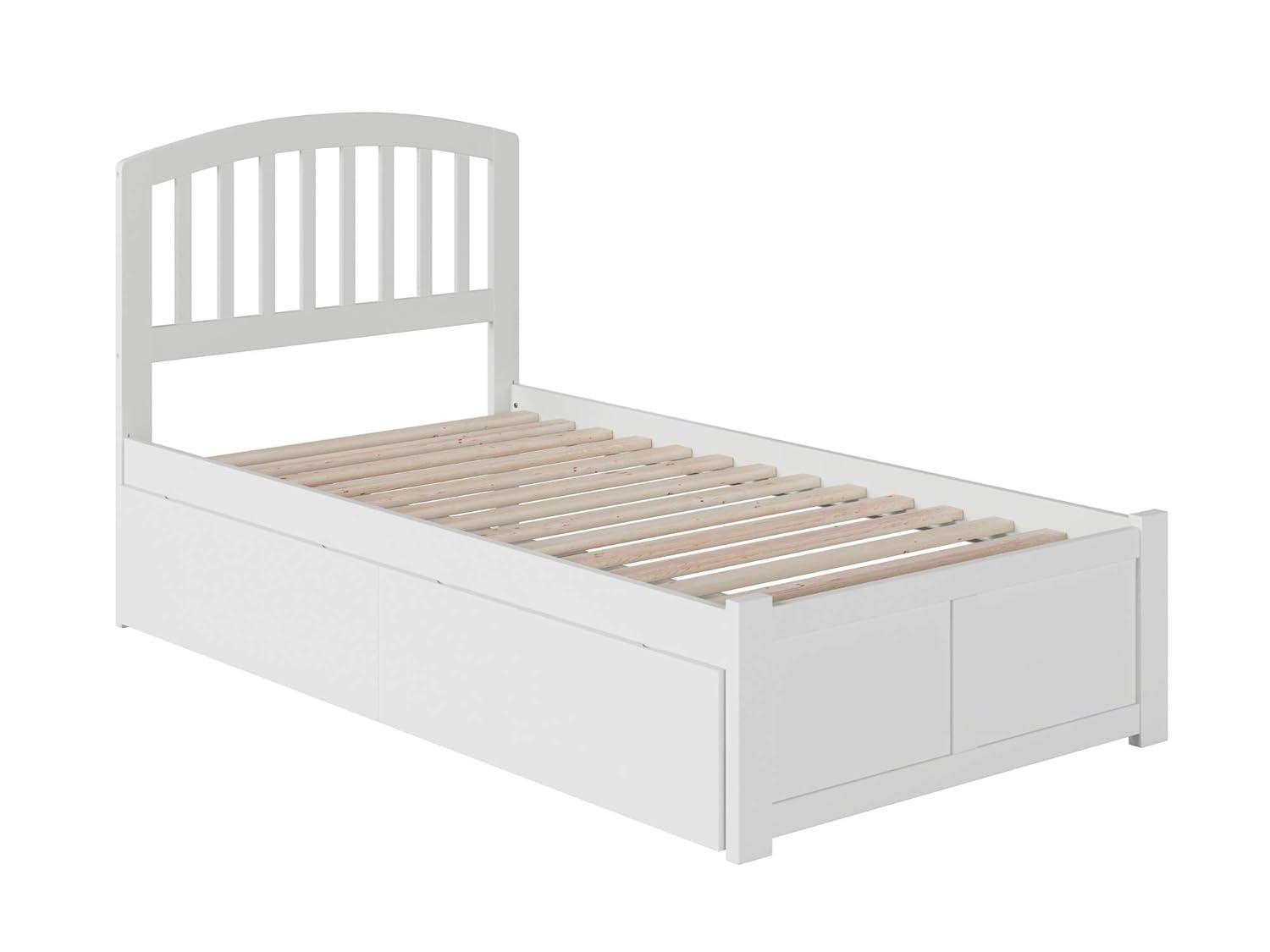 Richmond Platform Bed with Flat Panel Foot Board and 2 Urban Bed Drawers in, Multiple Colors and Sizes