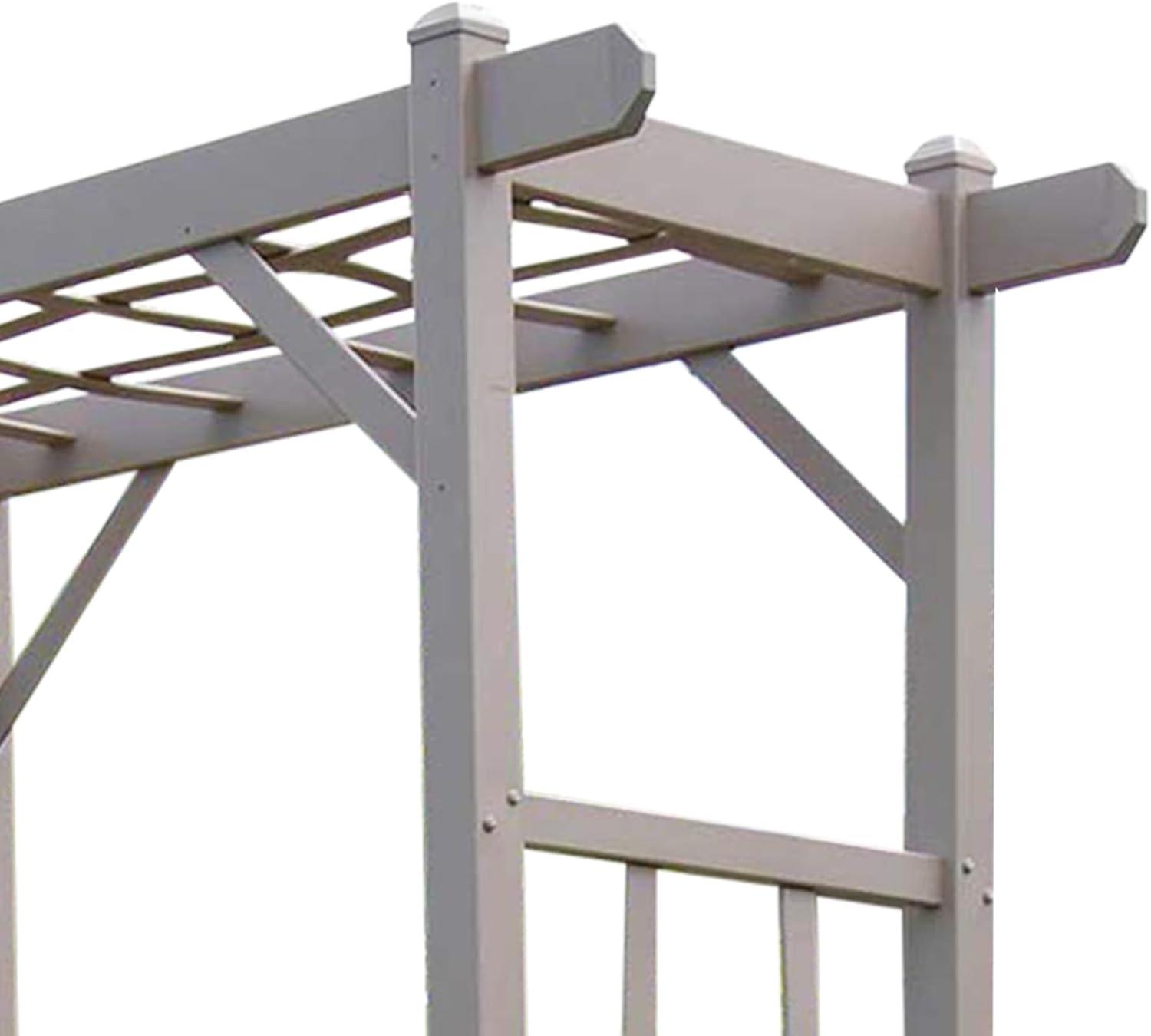 Dura-Trel Elmwood Arbor, 57 by 84 Inch PVC Patio Garden Arch, Outdoor Lattice Frame Decoration or Trellis for Climbing Plants, Mocha