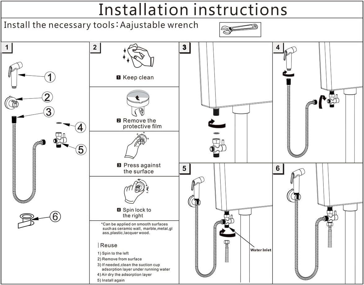 Matte Black 4-Mode Handheld Bidet Sprayer Kit