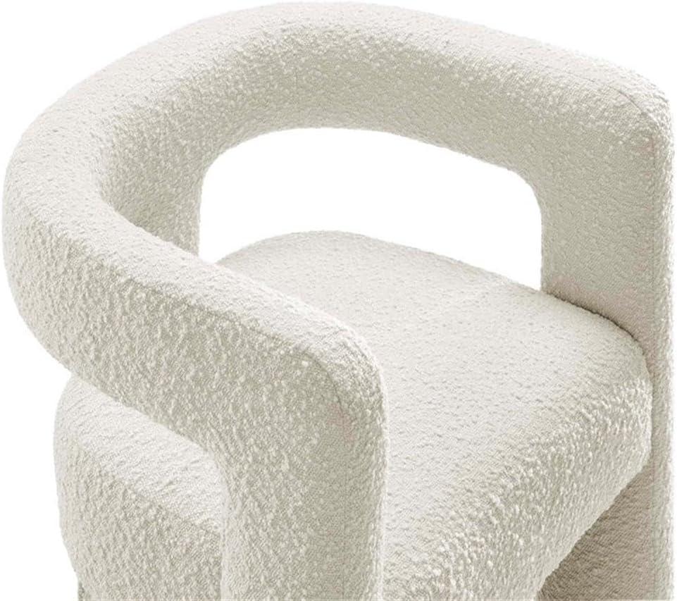 Modway Kayla Upholstered Modern Boucle Fabric Armchair in Ivory