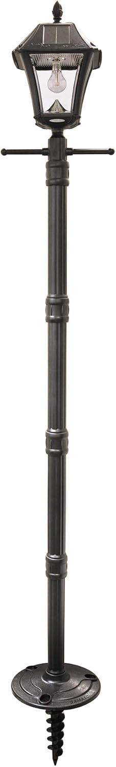 Baytown II Black Resin Solar Lamp Post with LED Light