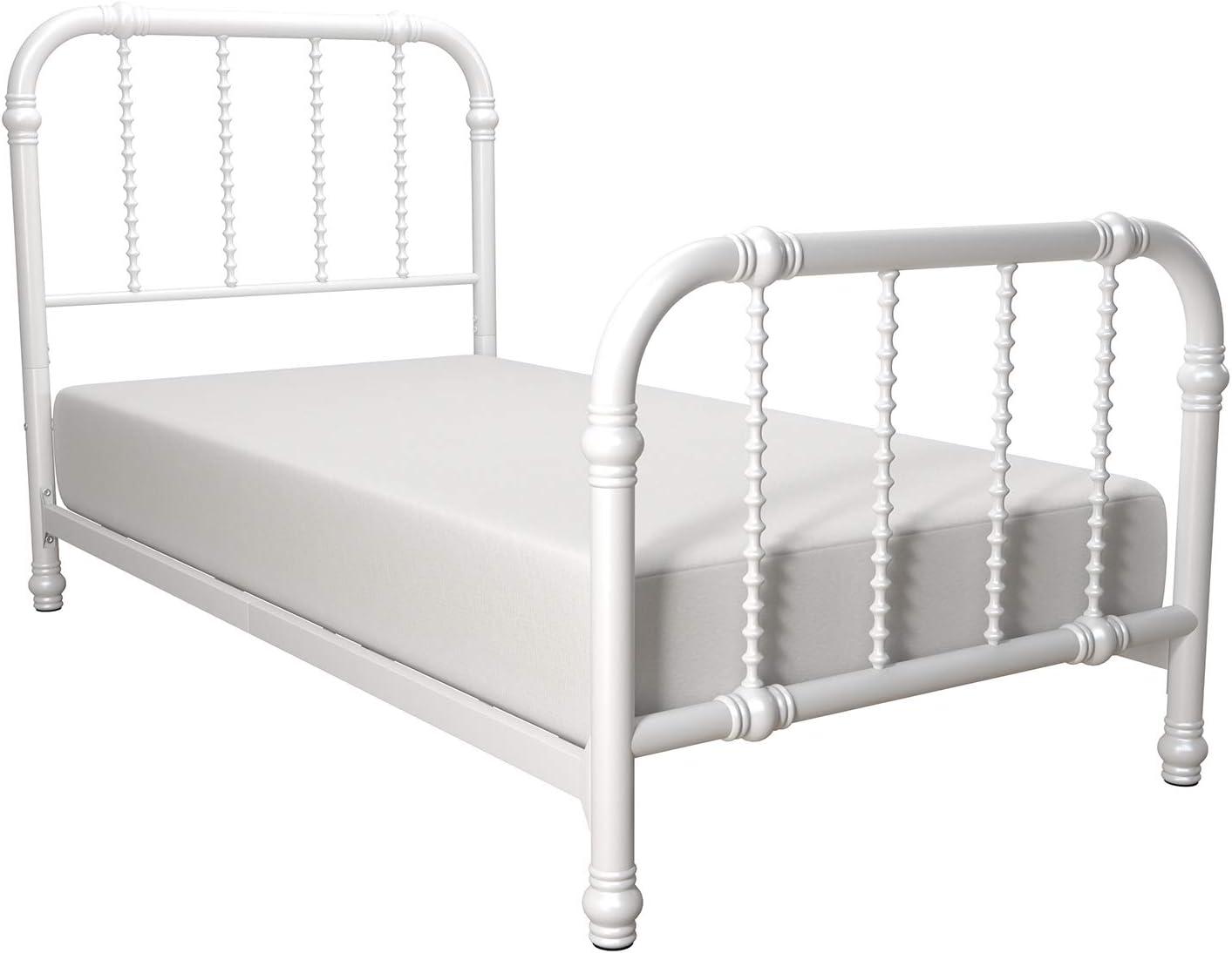 DHP Jenny Lind Metal Bed, White, Twin