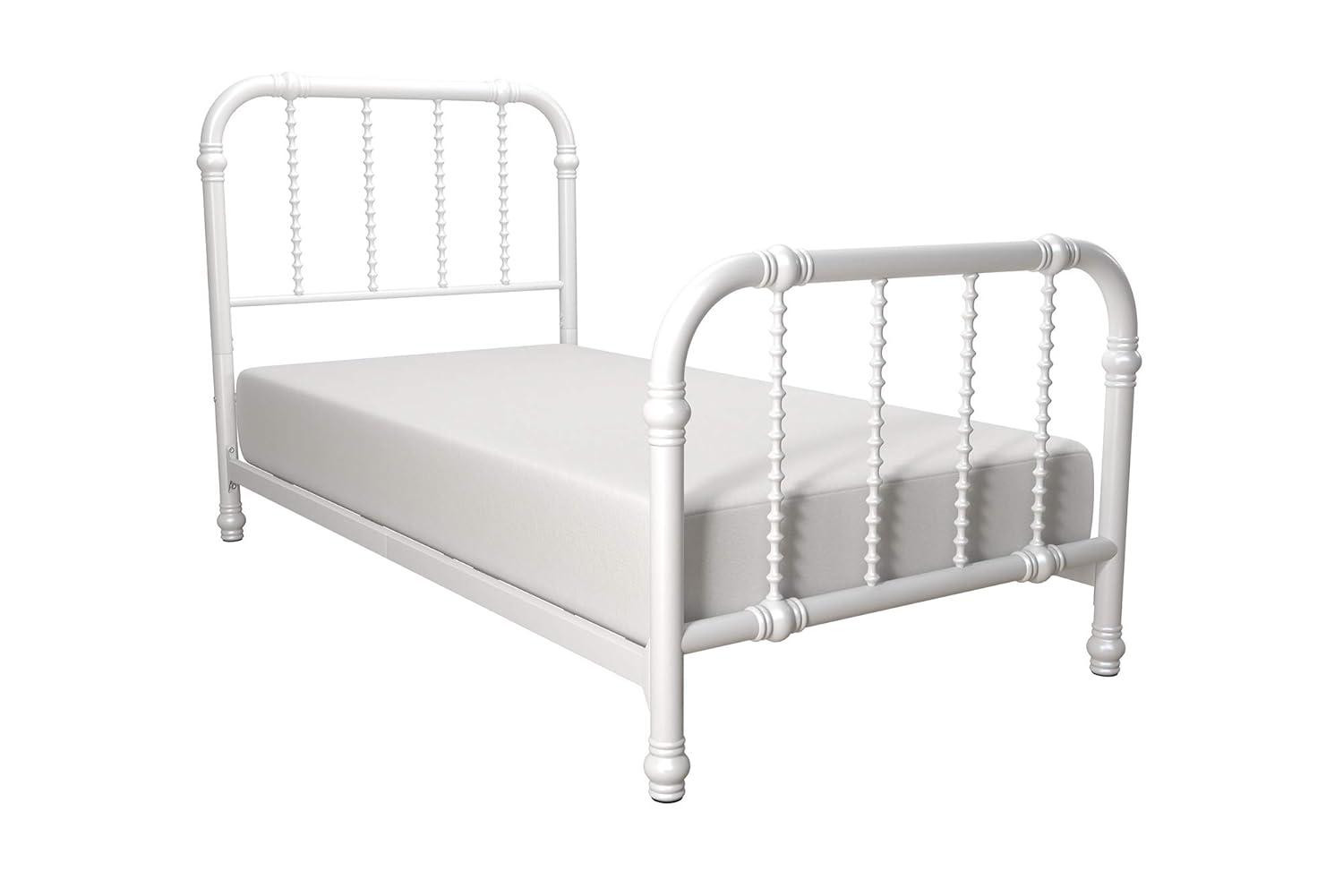 DHP Jenny Lind Metal Bed, White, Twin