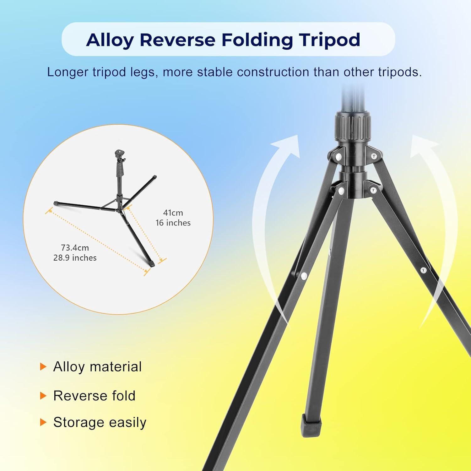 Aureday 14'' Dimmable LED Ring Light with 62'' Tripod Stand