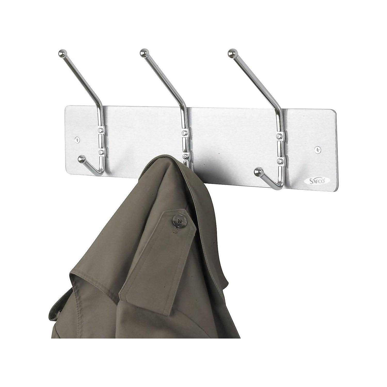 3 Hook Ball-Tipped Double-Hook Wall Mounted Coat Rack