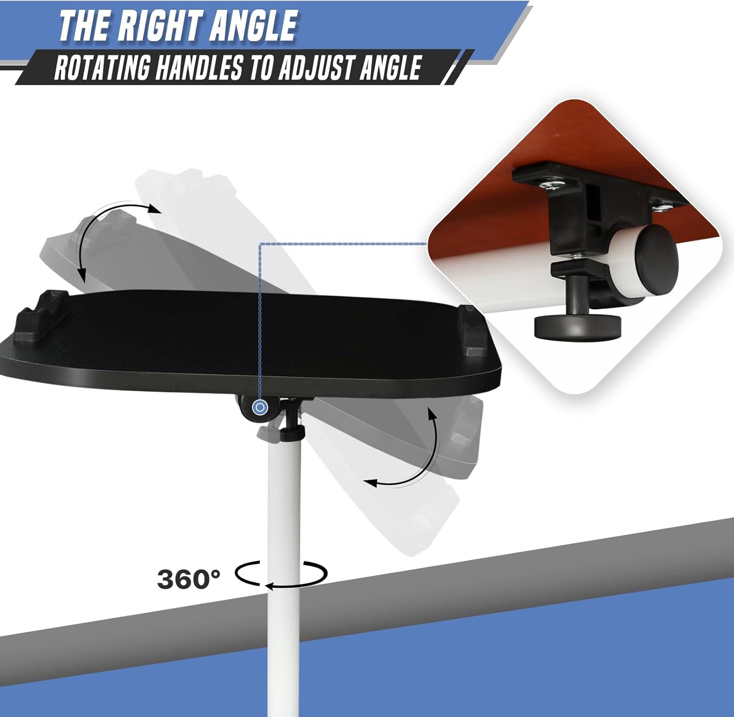 MoNiBloom Mobile Computer Desk, Adjustable Height Standing Table, Laptop Desk Rolling Sit-Stand with Wheels