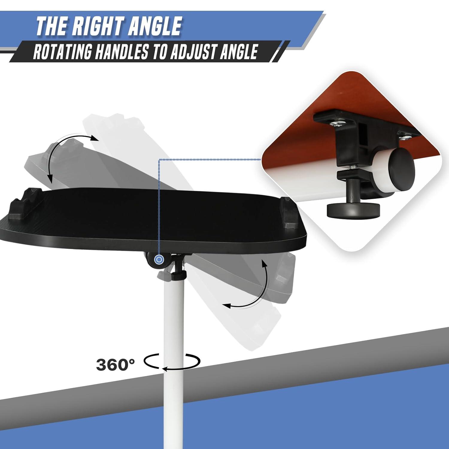 MoNiBloom Mobile Computer Desk, Adjustable Height Standing Table, Laptop Desk Rolling Sit-Stand with Wheels